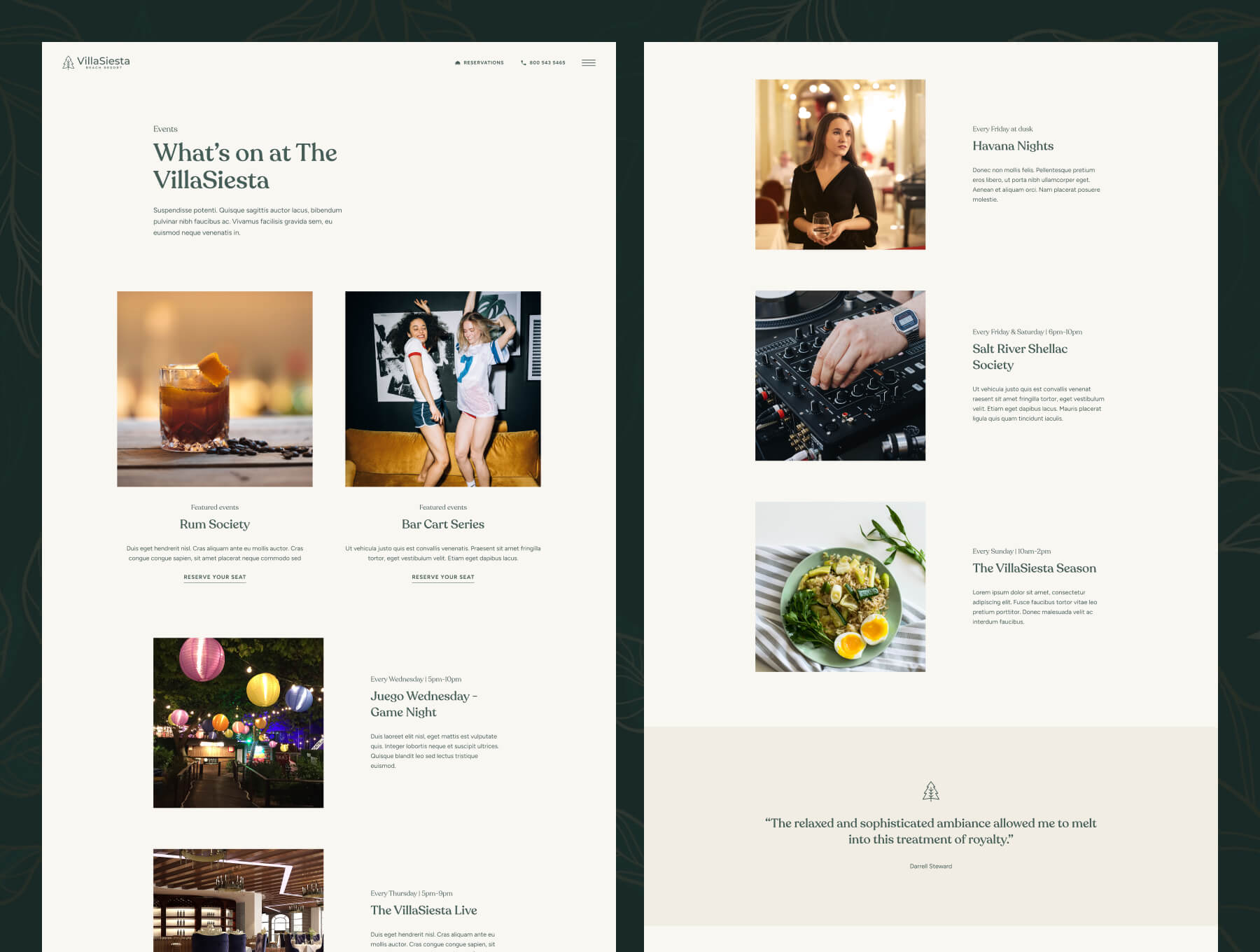 20个绿色优雅高级配色酒店度假村主题网站素材包（Figma）