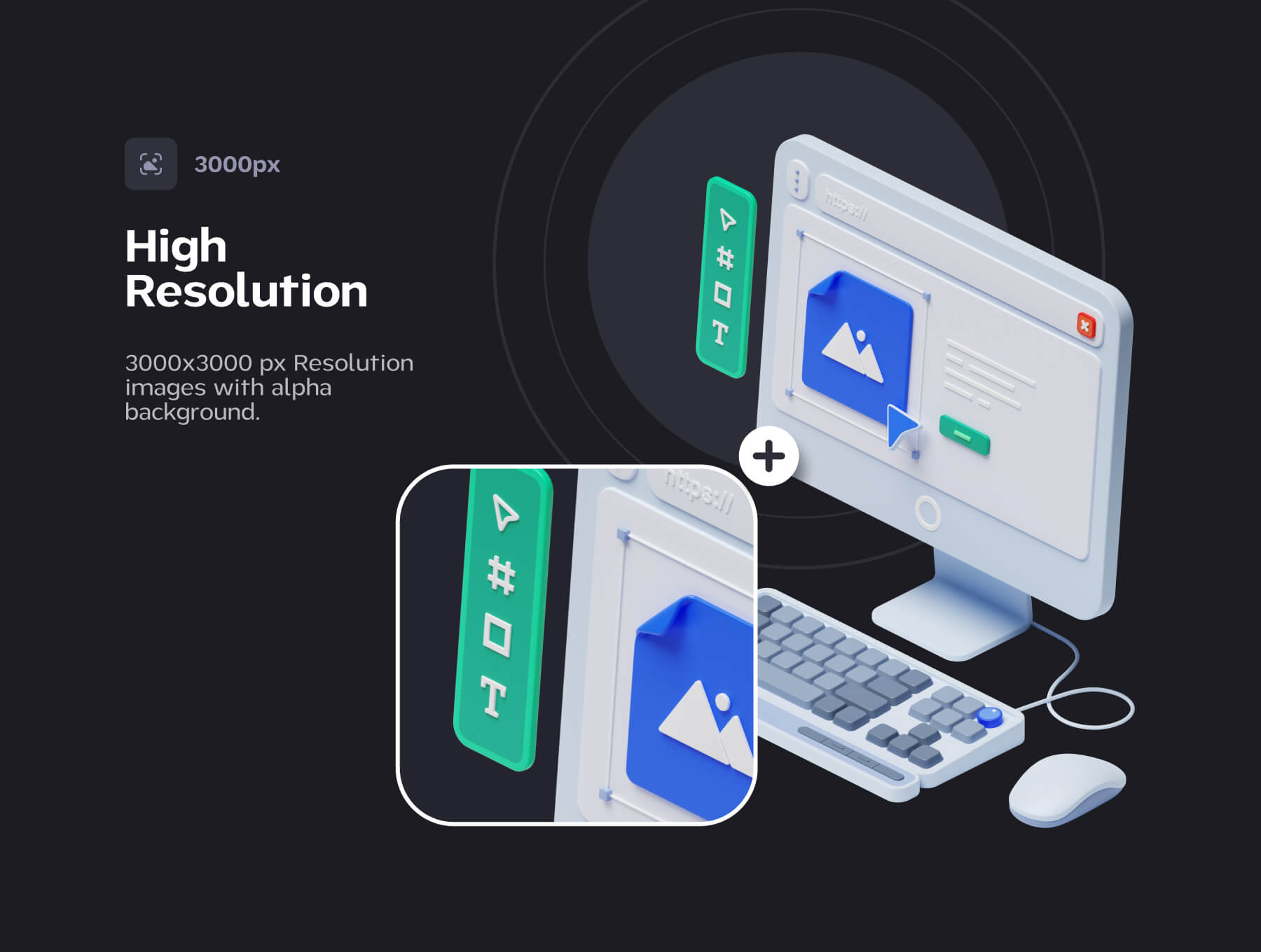 25个蓝色可做为启动页的多风格3D图标素材包