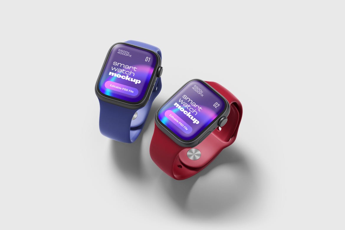 逼真的Apple Watch 8实物模型PSD样机素材