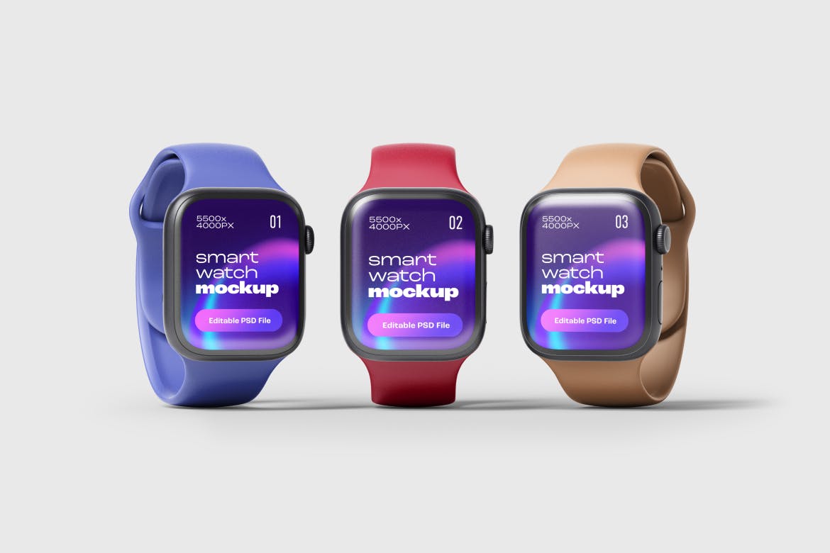 逼真的Apple Watch 8实物模型PSD样机素材