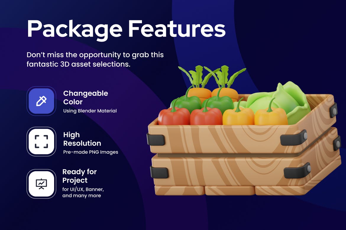 10个超多细节的3D购物图标素材包（PNG,OBJ）