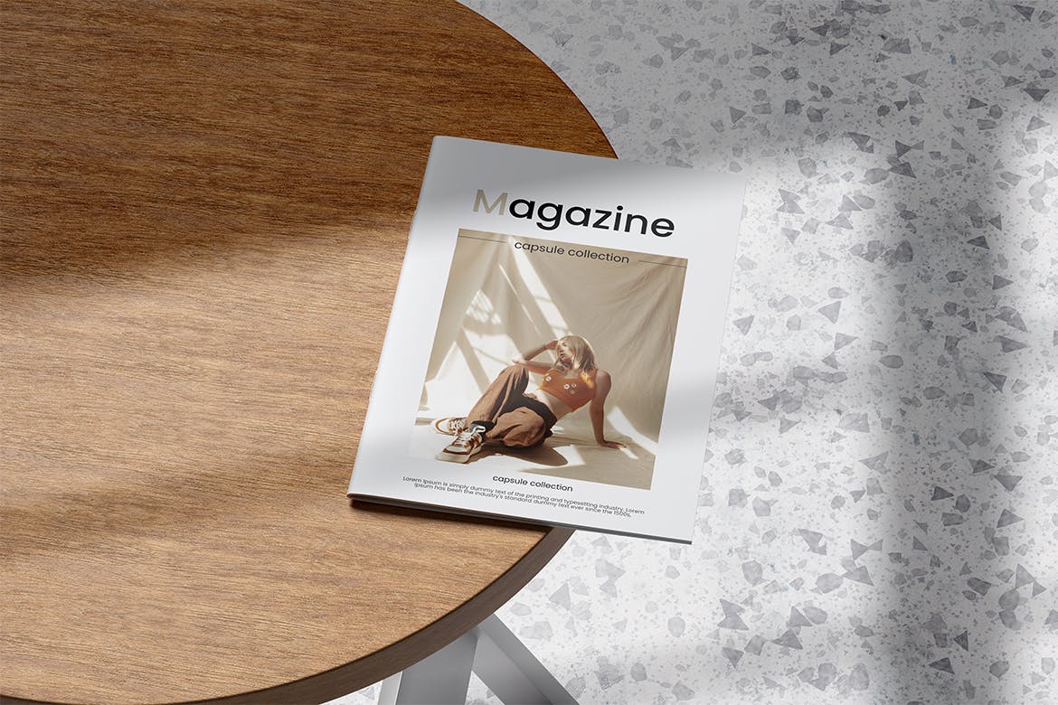 带阴影高品质杂志宣传画册VI设计PSD样机素材包