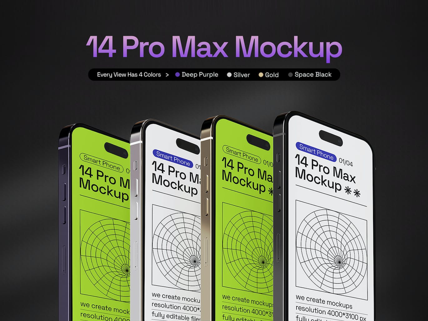 逼真的IPhone 14 Pro Max实物样机PSD素材
