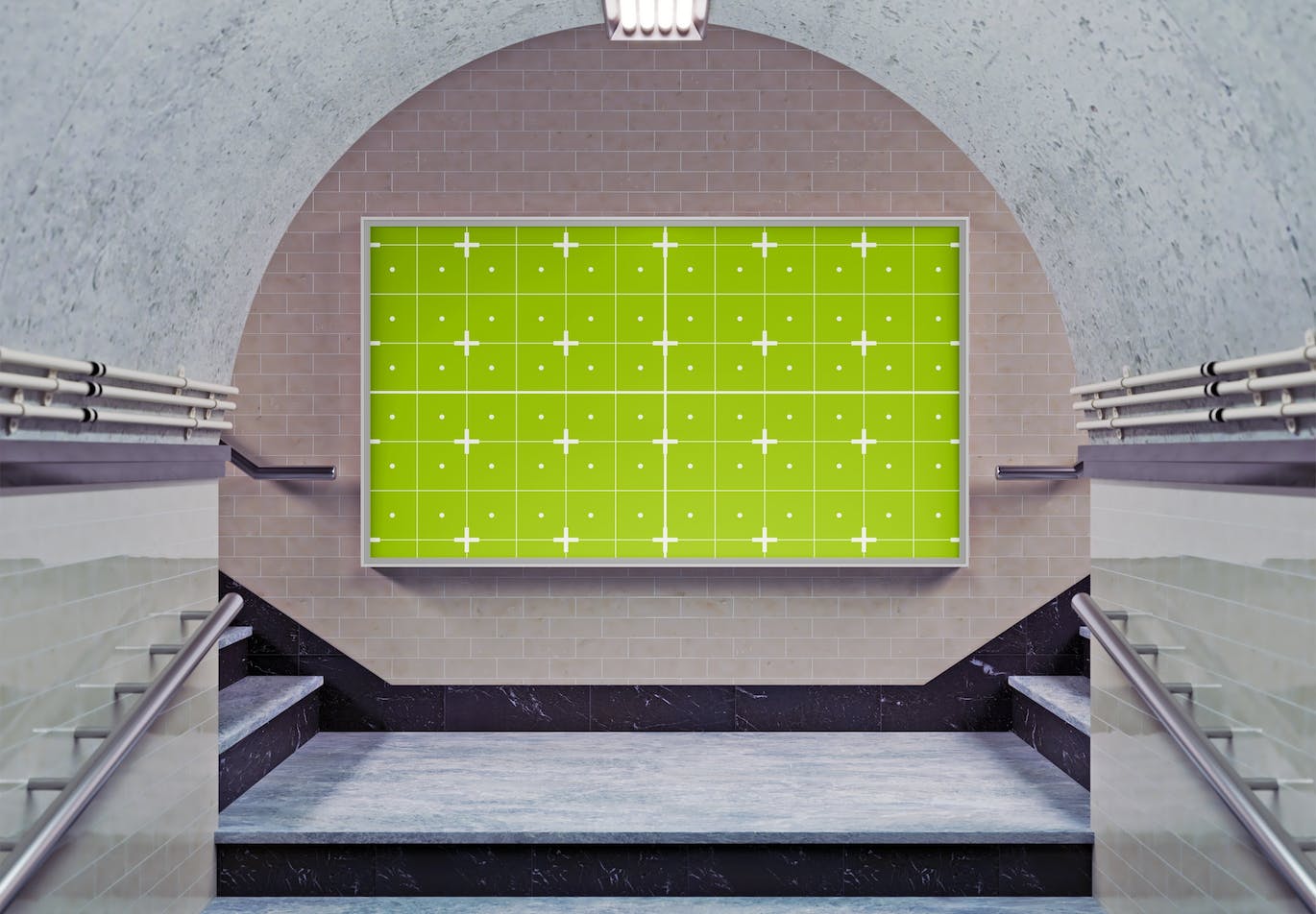 真实场景地铁广告牌实物模型PSD样机素材-6 真实场景地铁广告牌实物模型PSD样机素材