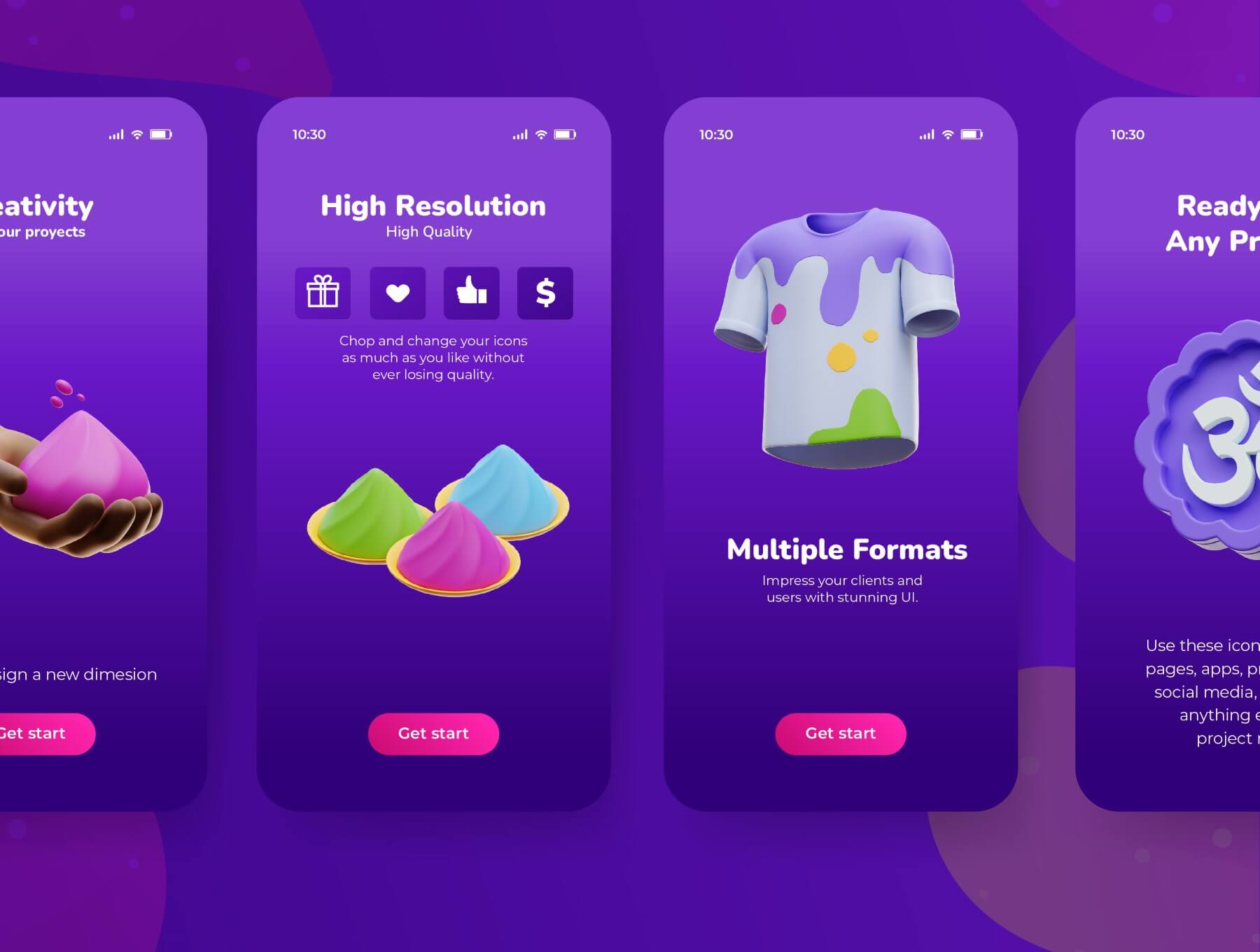 20个色彩鲜艳的各类主题3D图标素材包