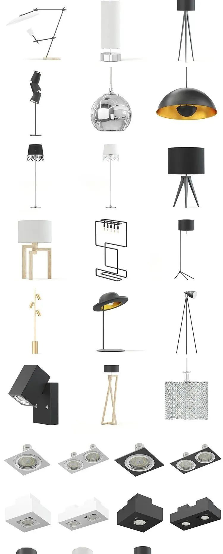 C4D又为大家更新了60款高品质的灯具模型