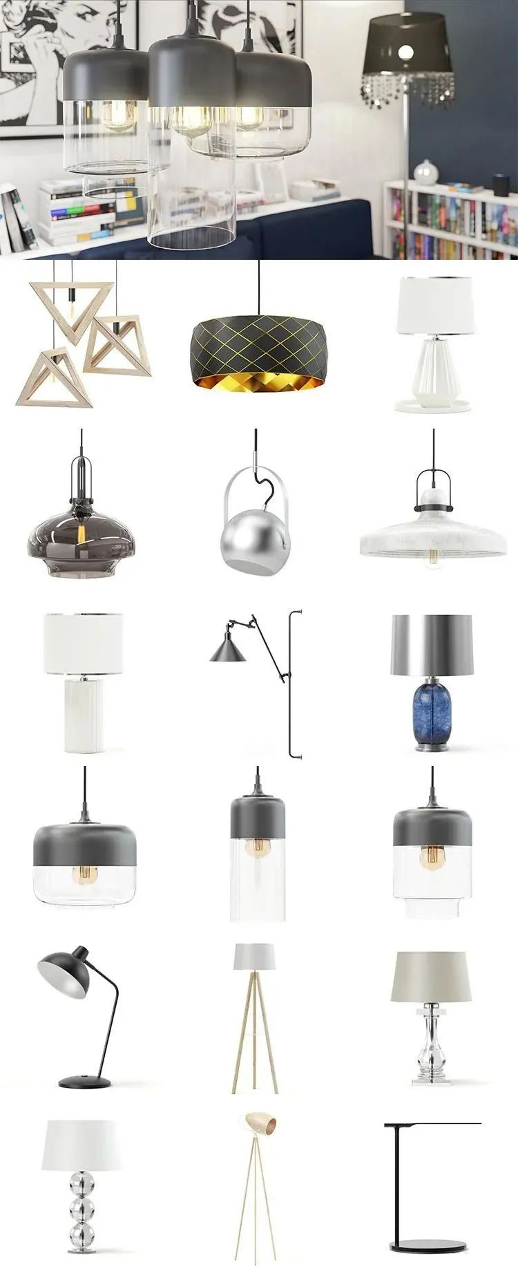 C4D又为大家更新了60款高品质的灯具模型