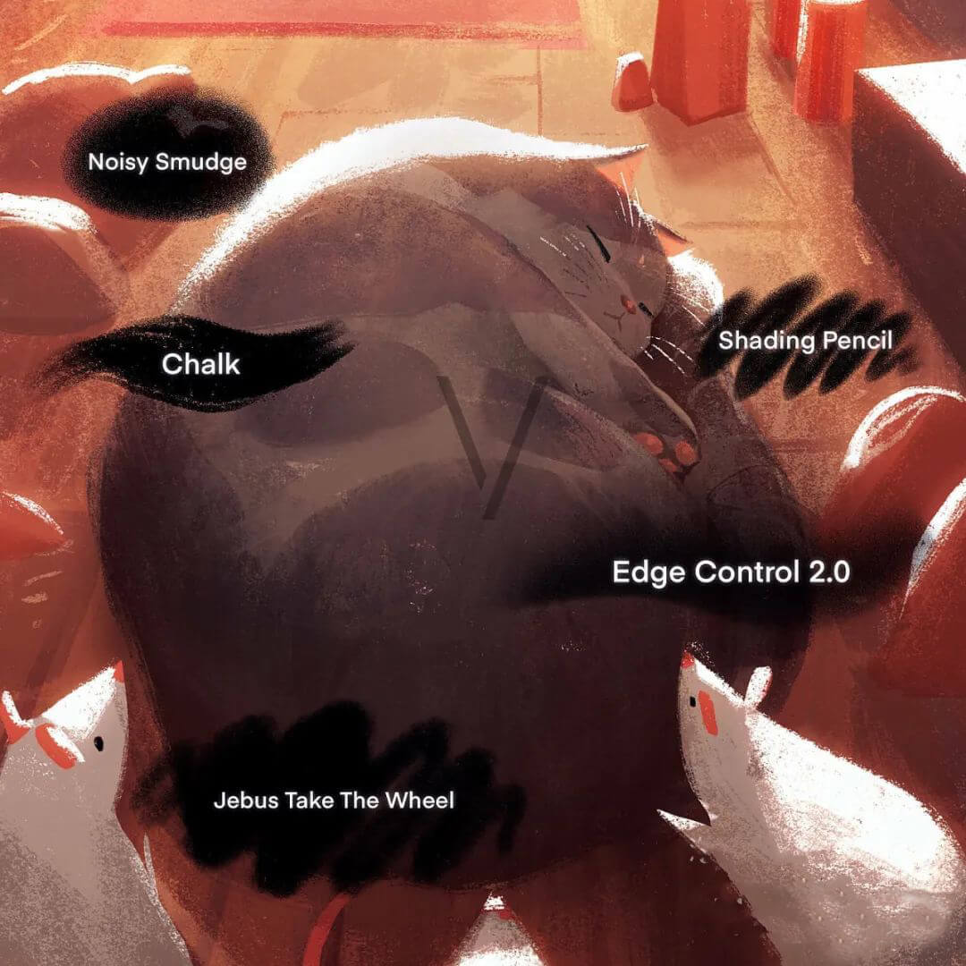 价值88美刀的Jingsketch同款油彩笔刷，喜欢的速速下载吧！