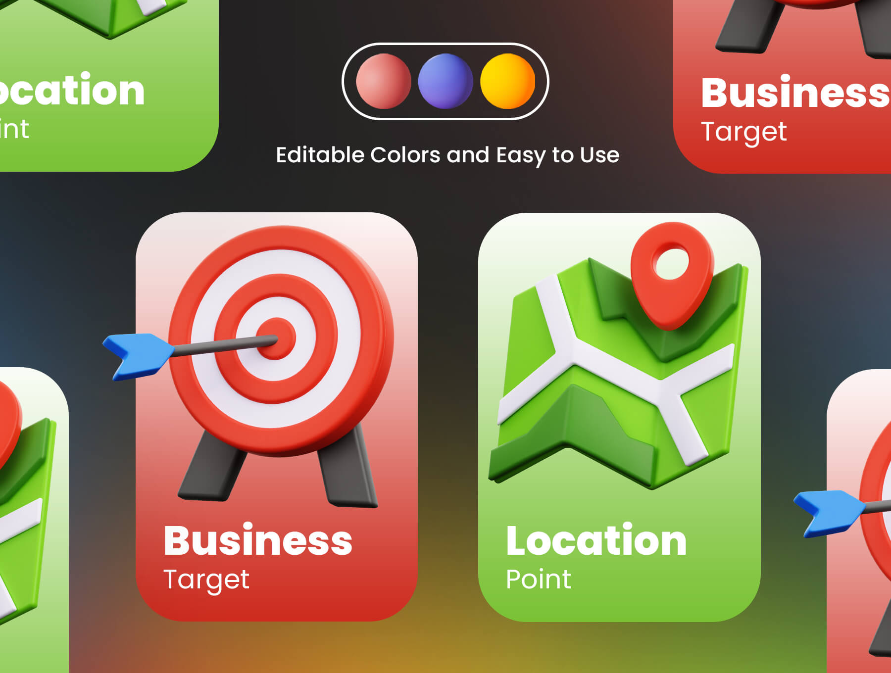 40个无特定主题的可爱3D图标素材包