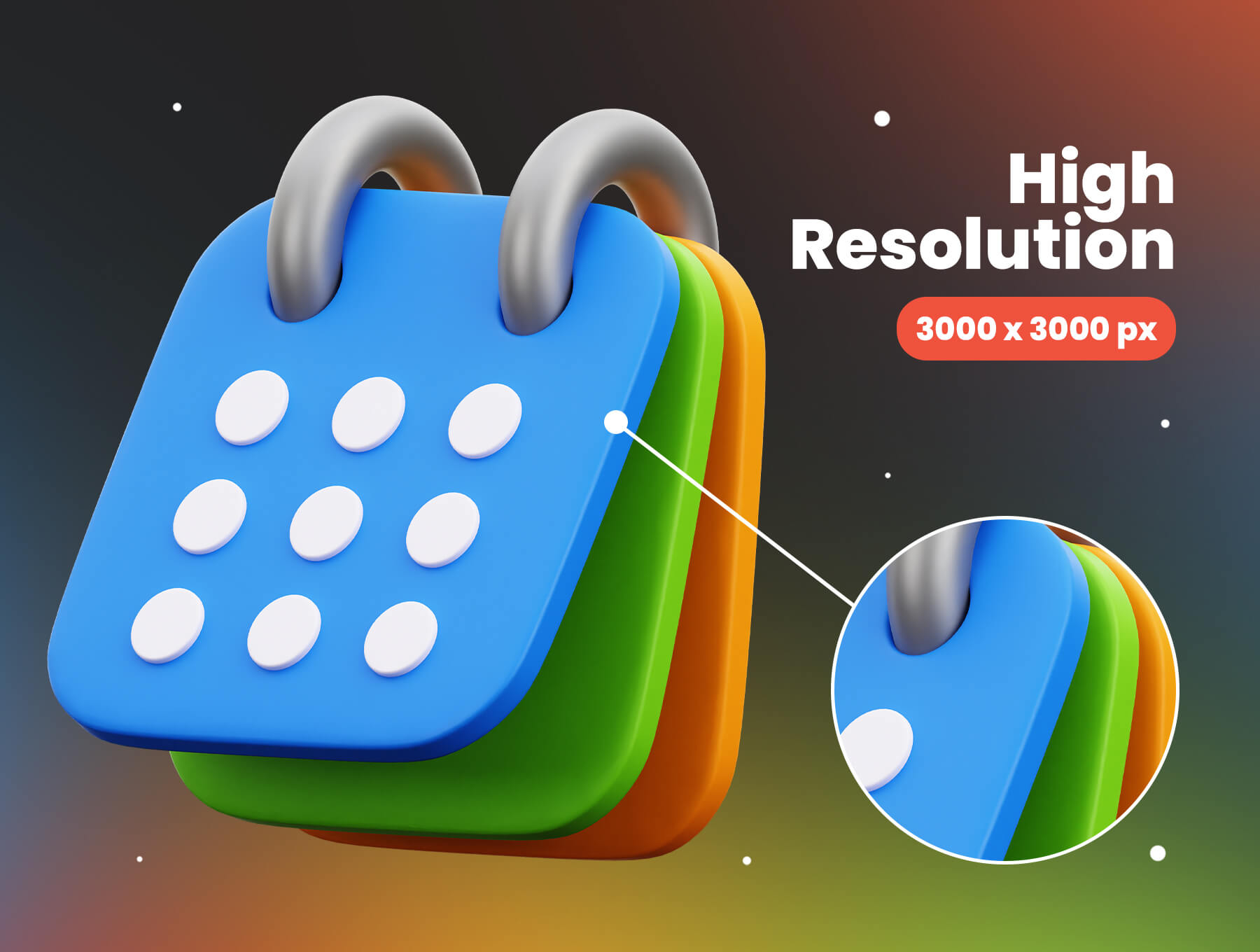 40个无特定主题的可爱3D图标素材包