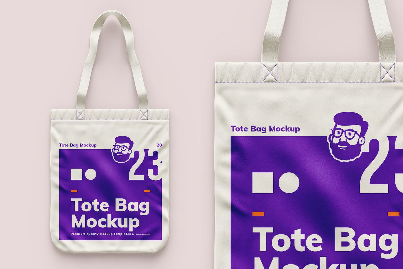 手提包实物PSD样机素材包-1 帆布手提包PSD样机素材包