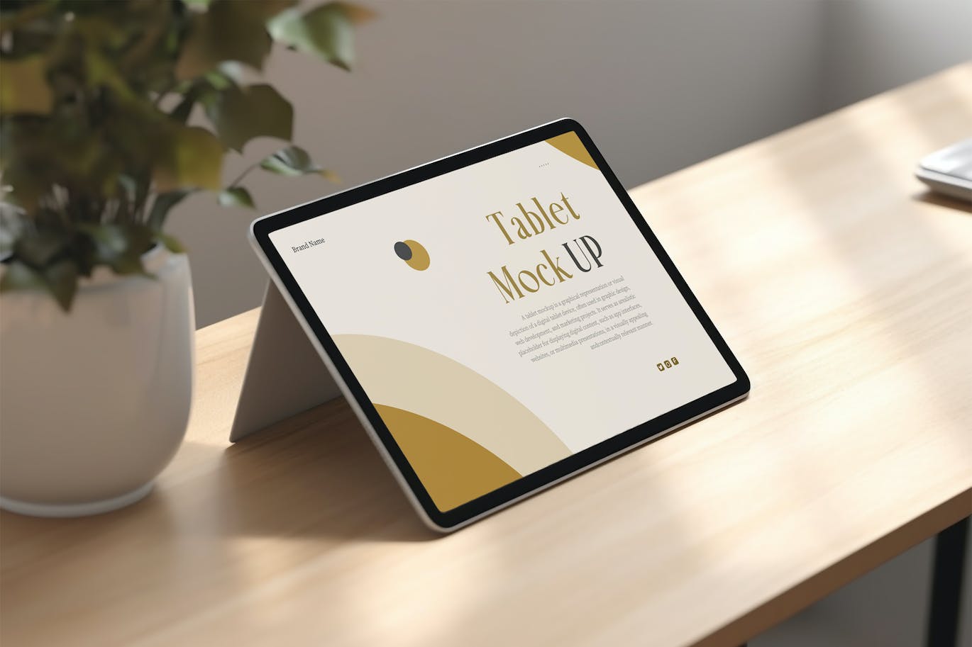 带光影场景的iPad和平板电脑PSD样机素材包