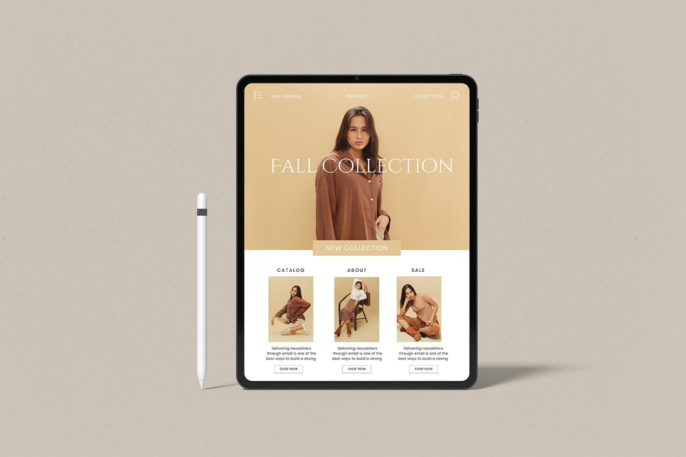 简洁带光影效果的iPad Pro平板电脑PSD样机素材