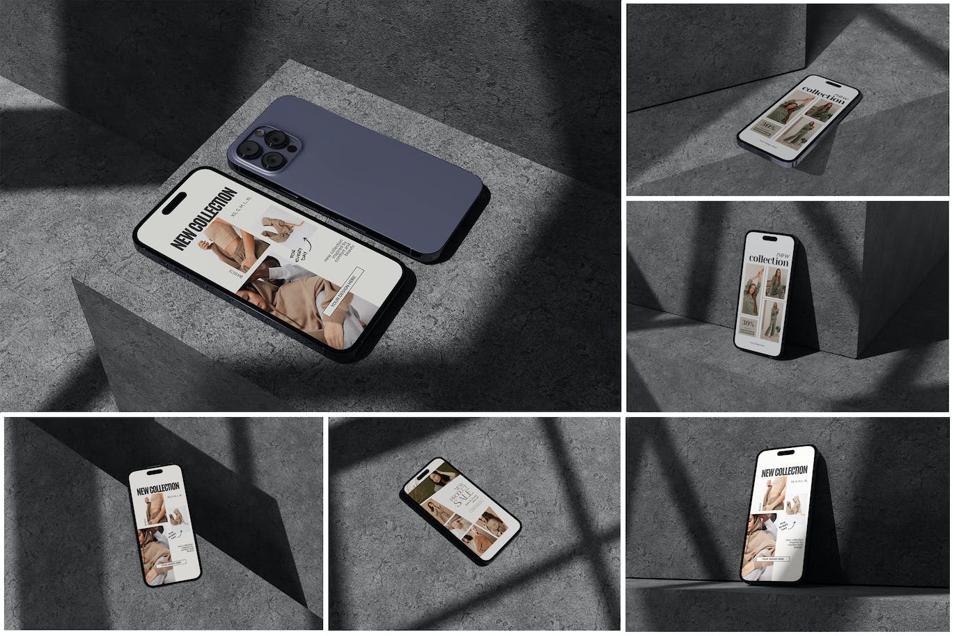 高质量iPhone 14 Promax手机带场景PSD样机素材