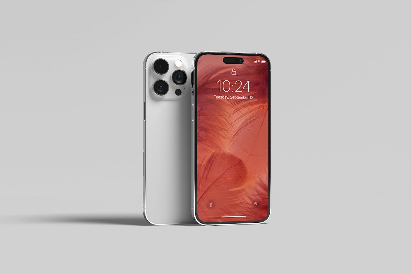 6个银色iPhone 14 Pro Max手机样机PSD素材包