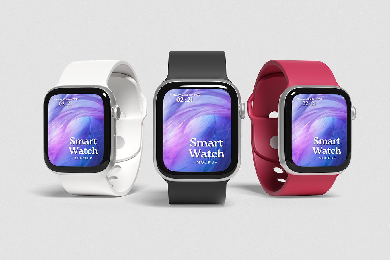 6个不同角度智能手表Apple Watch样机PSD素材包