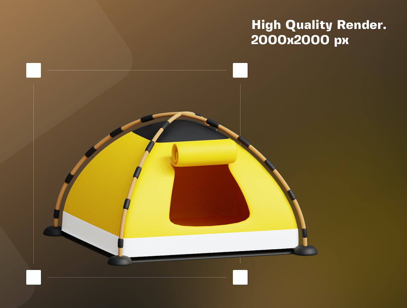 20个露营主题3D插画图标素材（PNG,fbx,obj,blend）