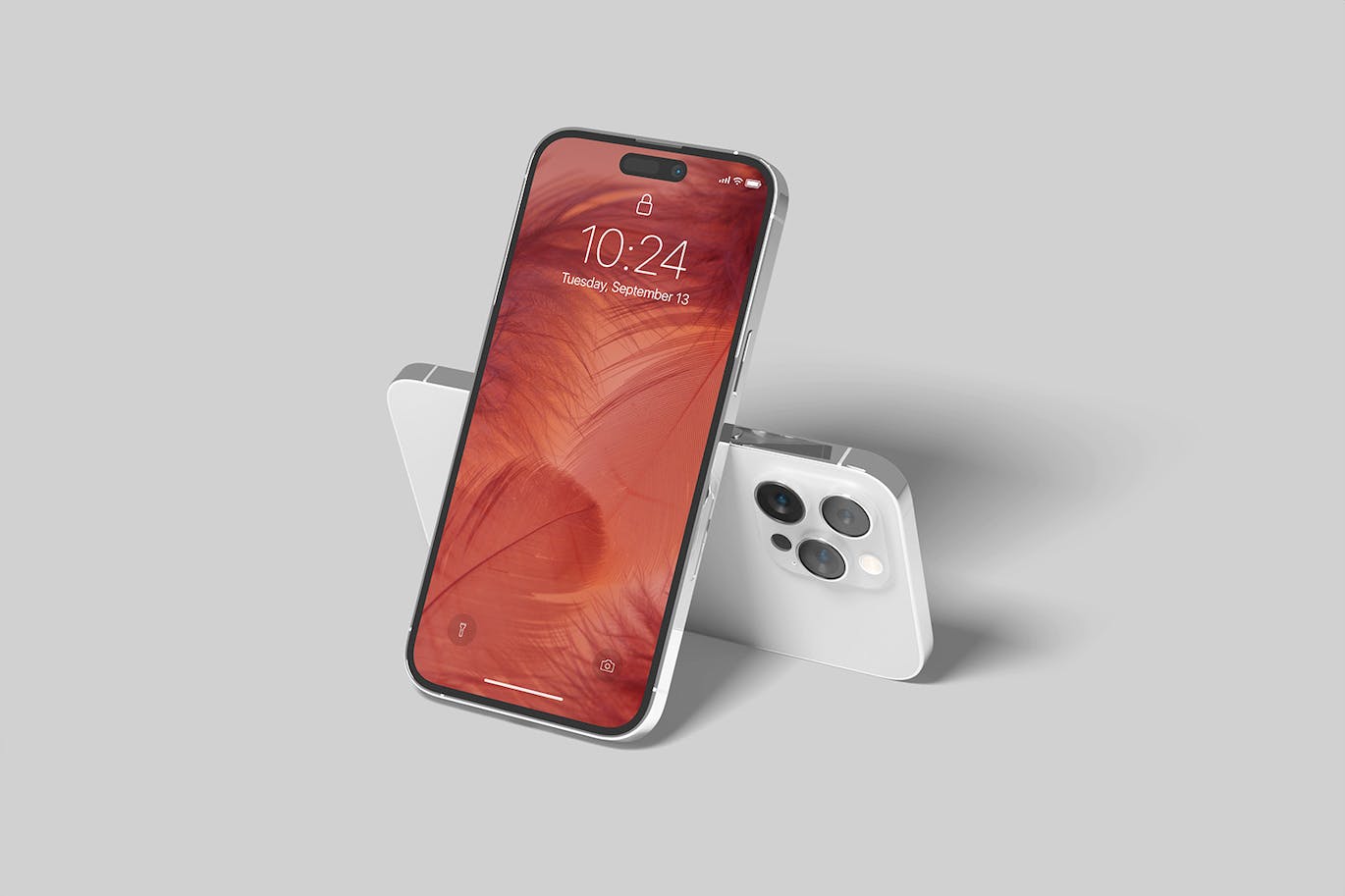 6个银色iPhone 14 Pro Max手机样机PSD素材包