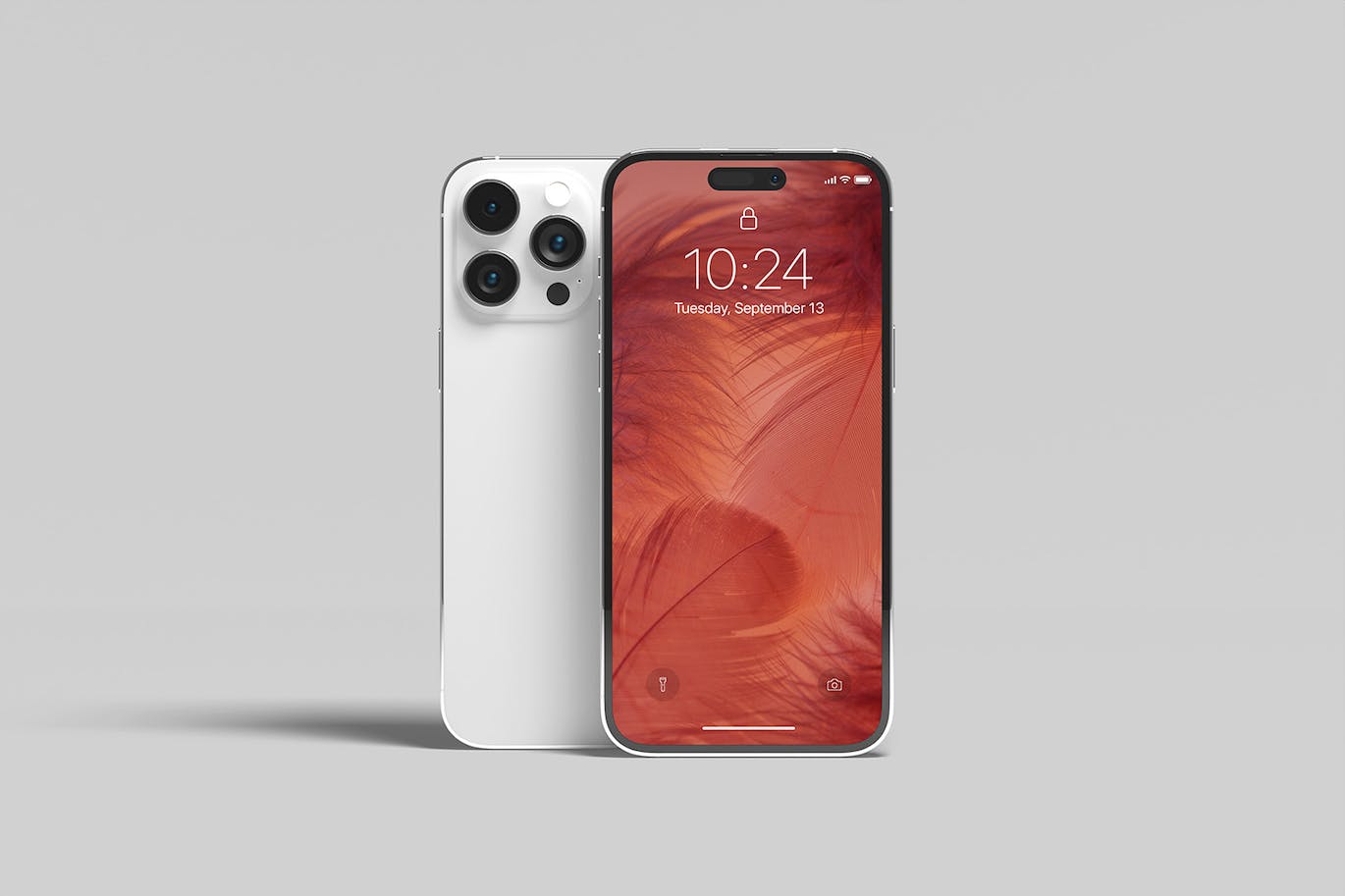 6个银色iPhone 14 Pro Max手机样机PSD素材包