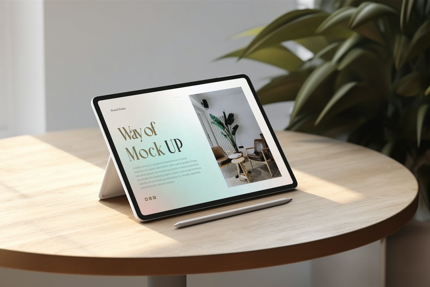 带光影场景的iPad和平板电脑PSD样机素材包