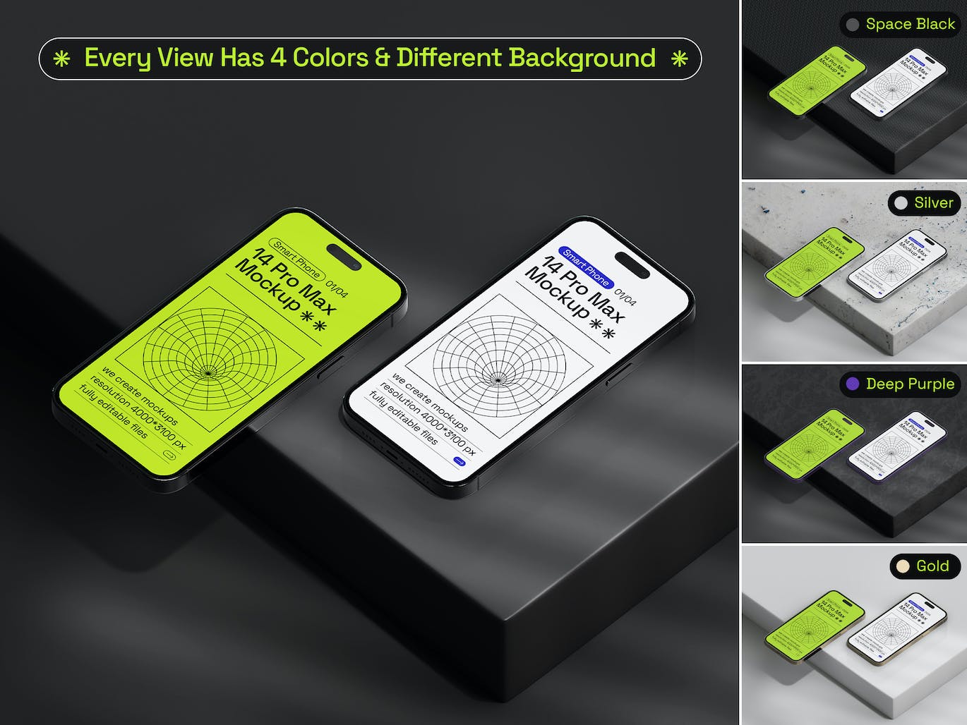 逼真的IPhone 14 Pro Max实物样机PSD素材