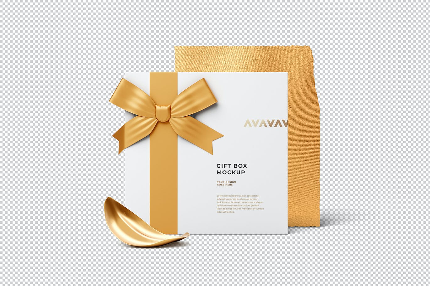 金色奢华礼品盒PSD样机素材包