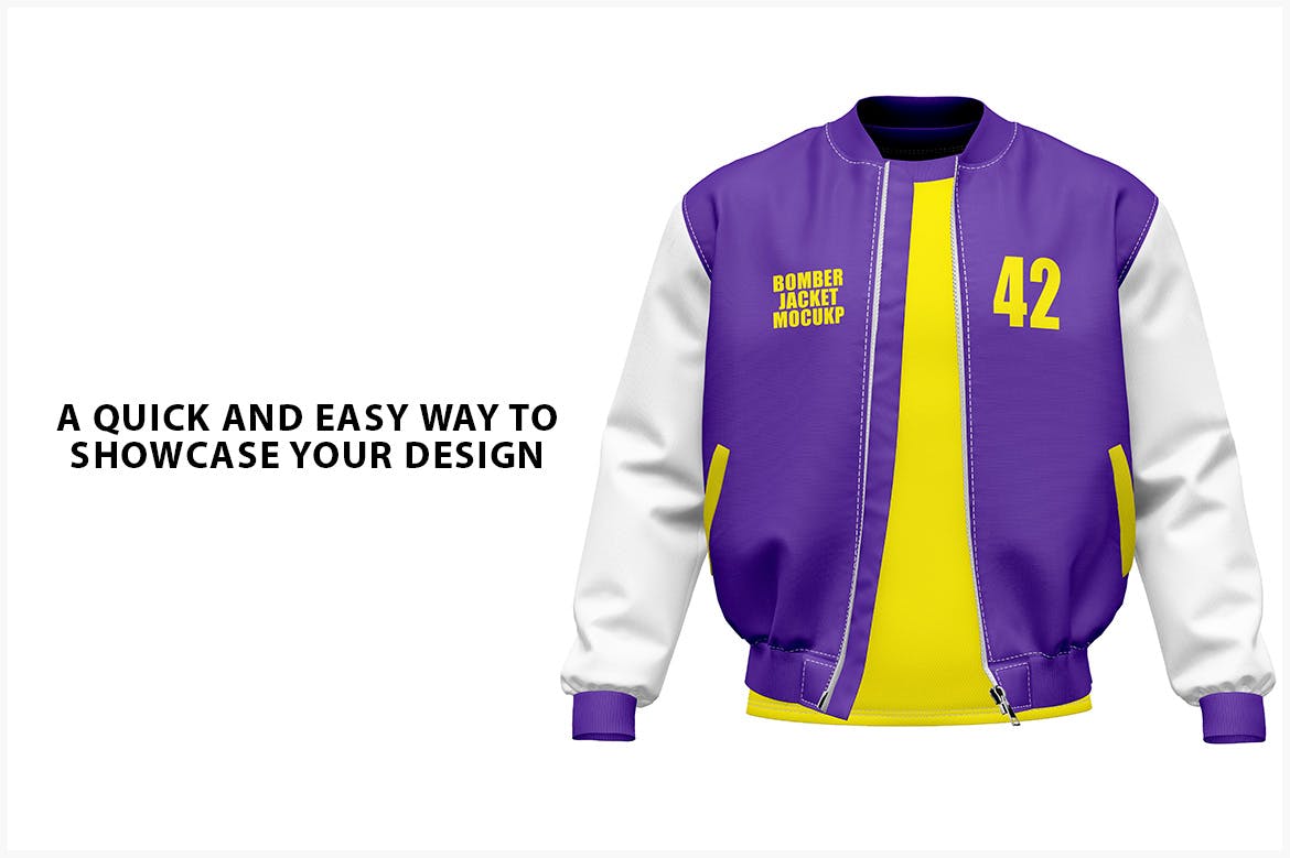 带T恤样机的飞行员夹克PSD素材包-4 带T恤样机的飞行员夹克PSD素材包