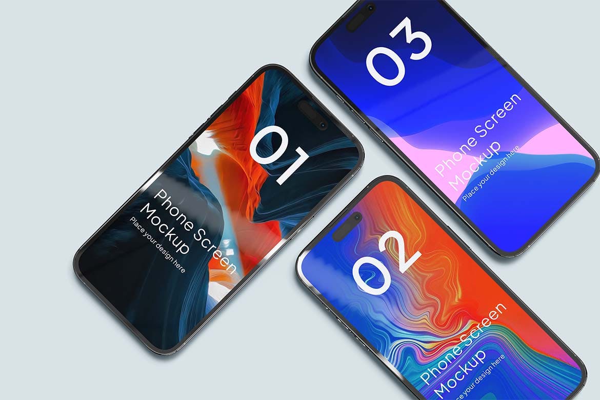 手机屏幕界面PSD样机素材包-4 手机屏幕界面PSD样机素材包