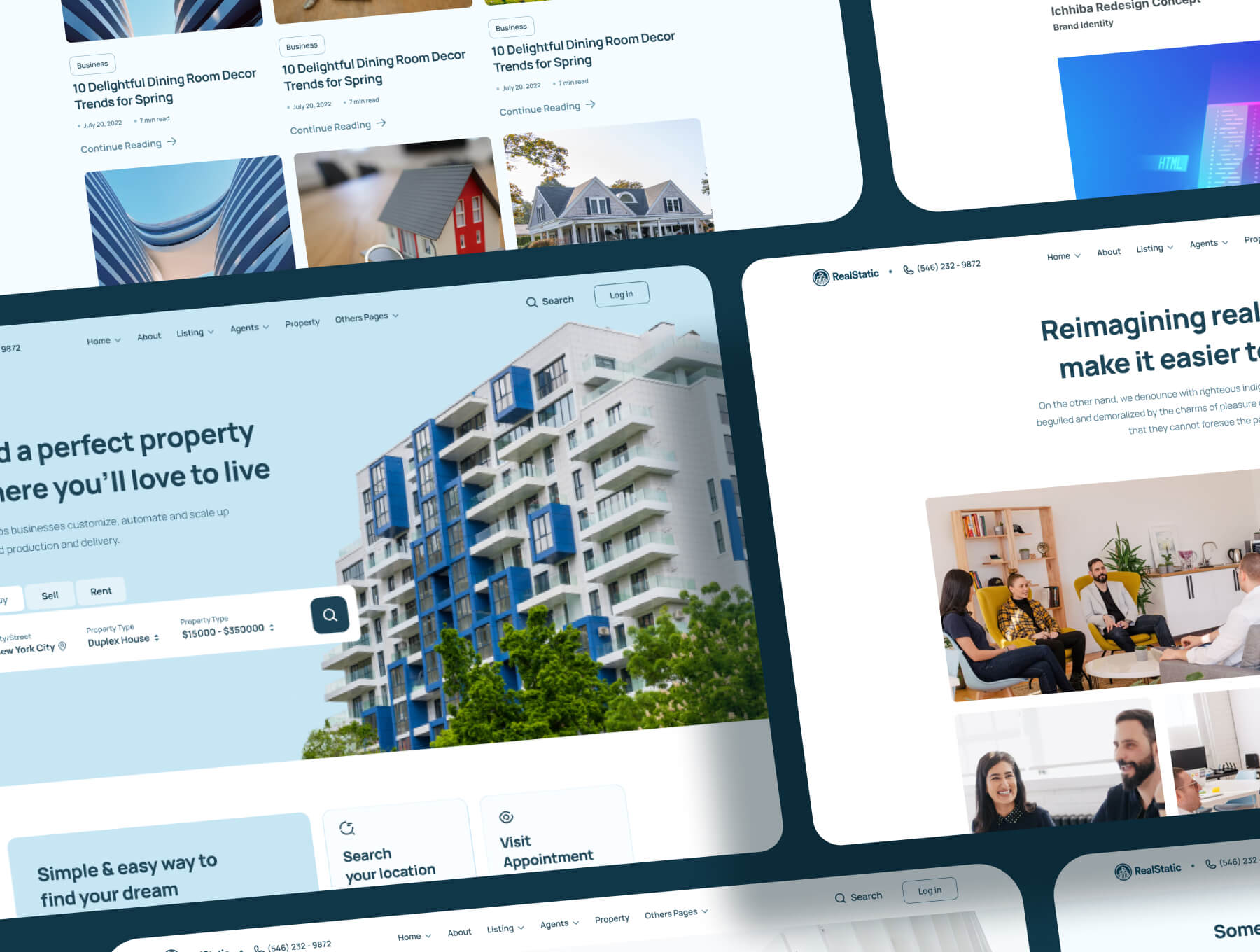 包括前端代码的绿色地产主题网页设计模板素材包（Figma）