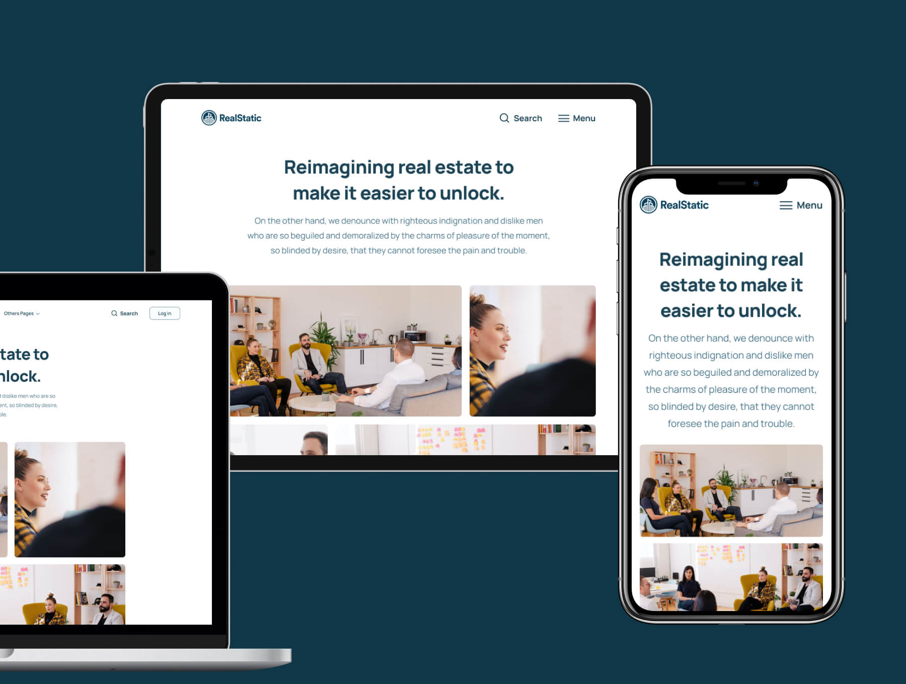 包括前端代码的绿色地产主题网页设计模板素材包（Figma）
