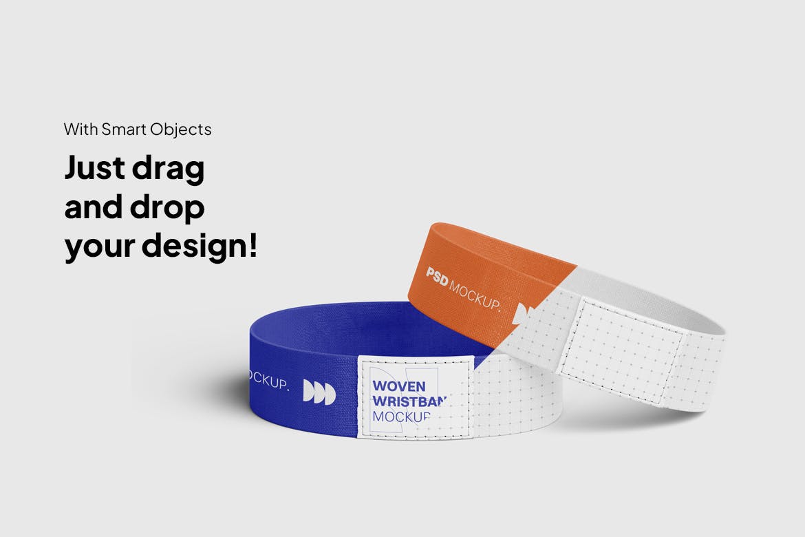 逼真的腕带PSD样机素材包