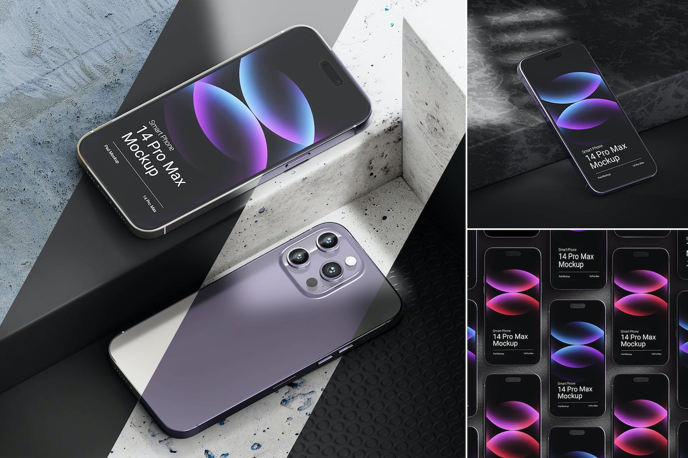 逼真的iPhone 14 Pro Max展示样机PSD素材-1 逼真的iPhone 14 Pro Max展示样机PSD素材