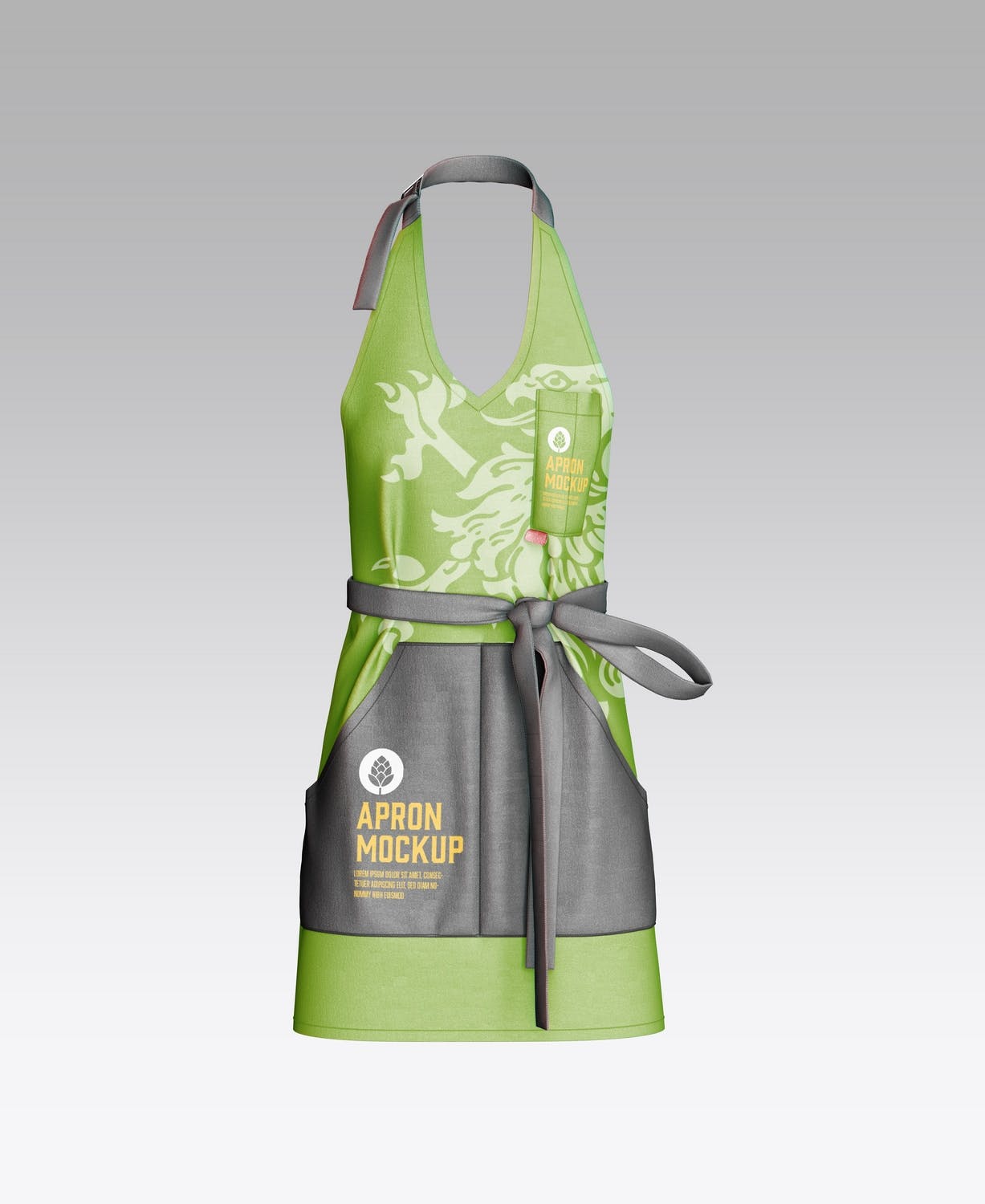 逼真3D渲染的围裙PSD样机素材