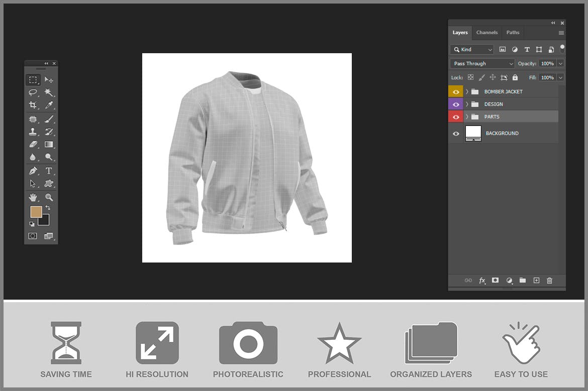 带T恤样机的飞行员夹克PSD素材包-3 带T恤样机的飞行员夹克PSD素材包