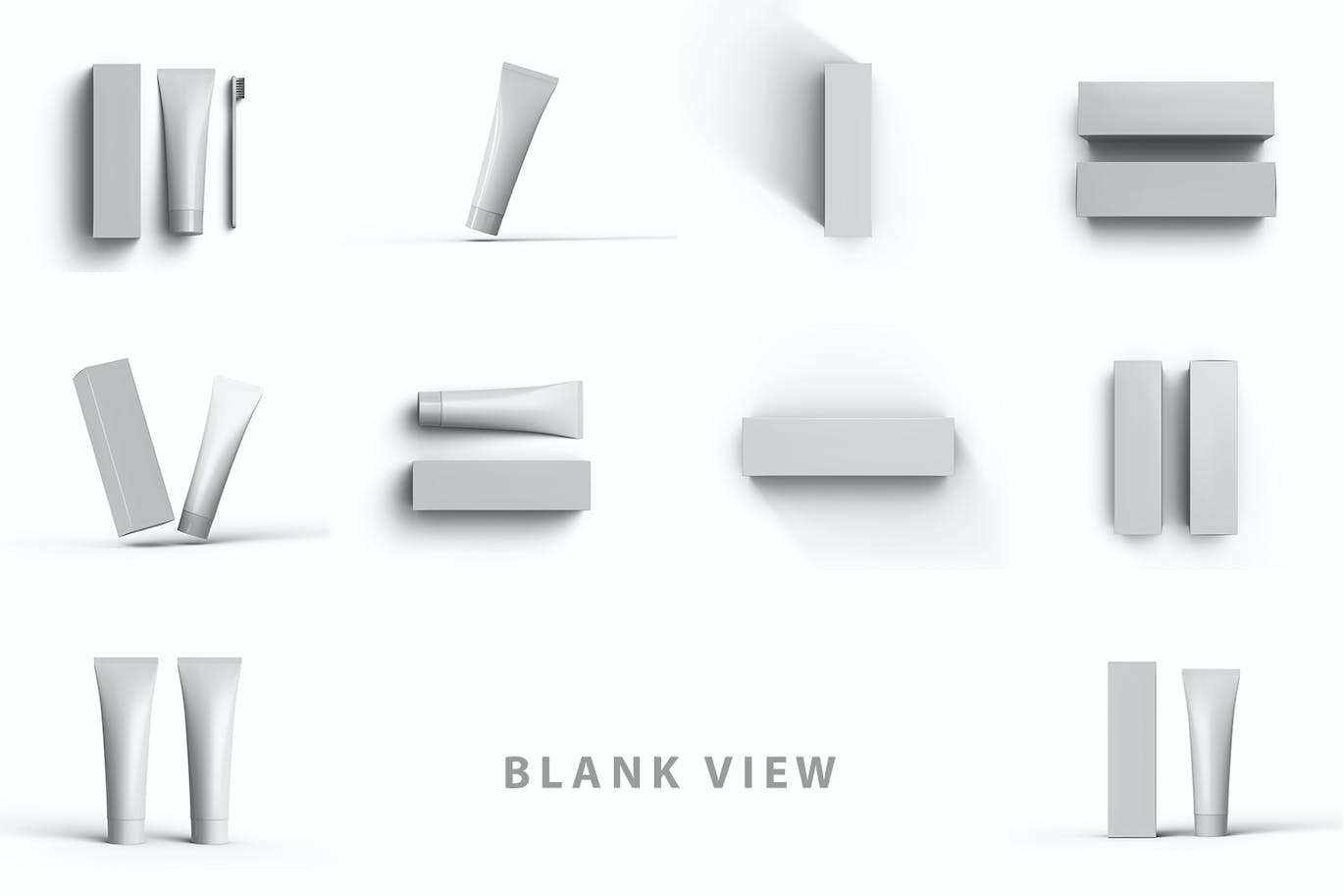 逼真3D牙膏管PSD样机素材包