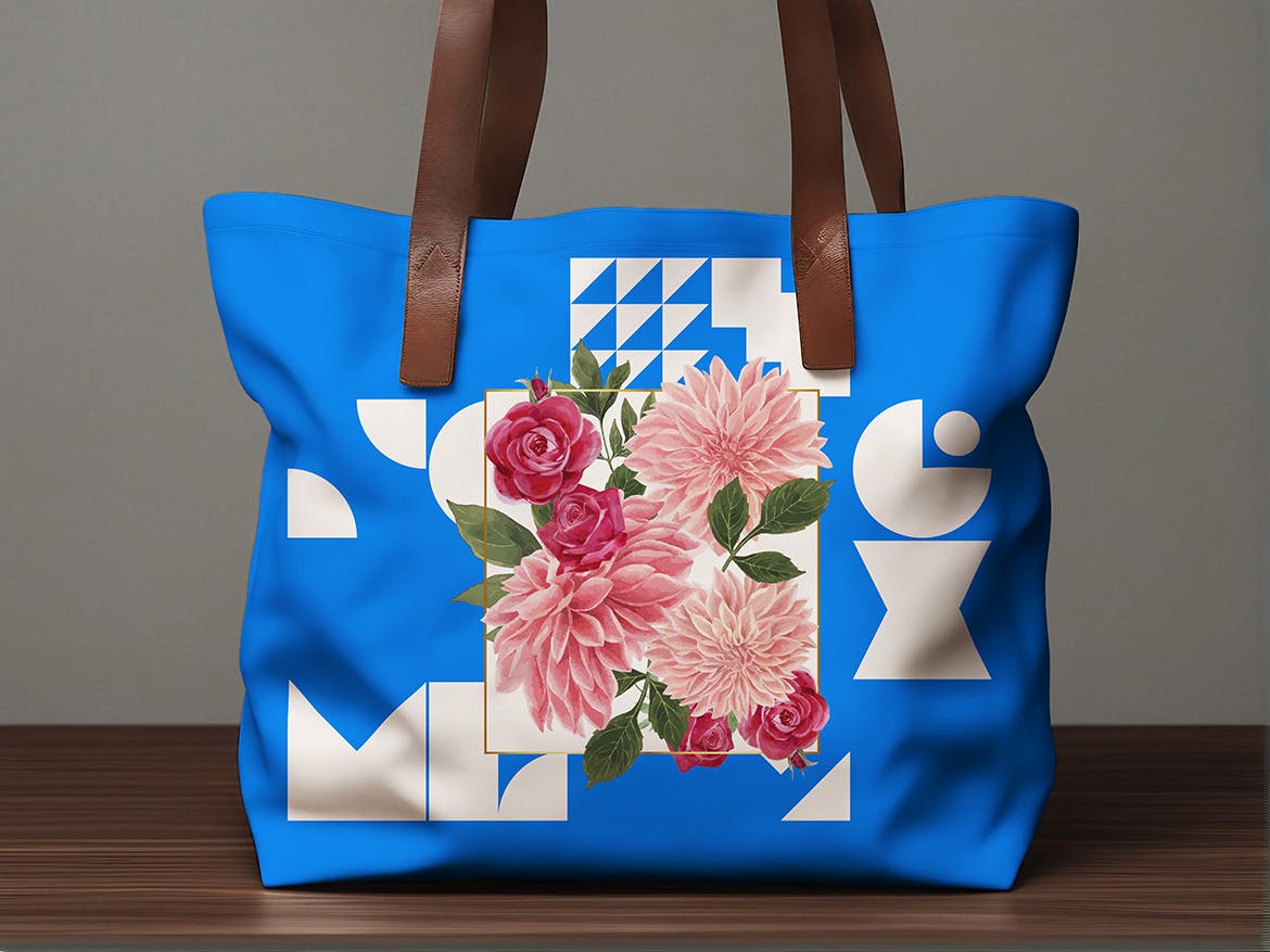 逼真皮革质感手提袋PSD样机素材包