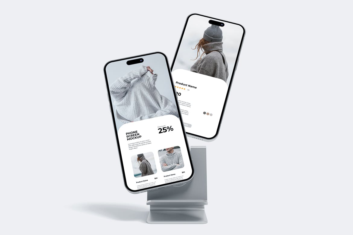 6个带手机支架的手机展示样机PSD素材