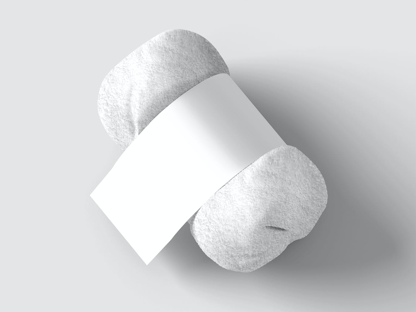 不同角度带标签折叠毯子PSD样机素材包