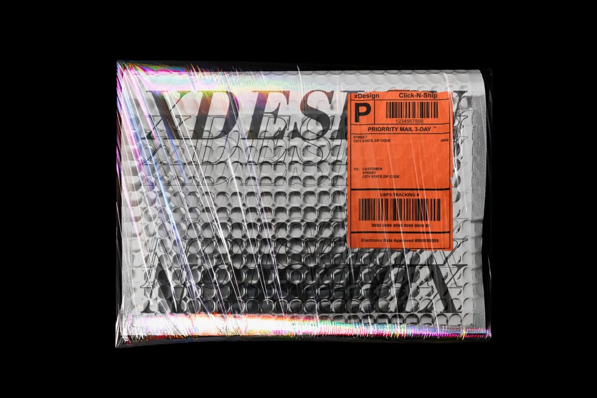 高级感满满的全息品牌标识模型PSD样机素材包