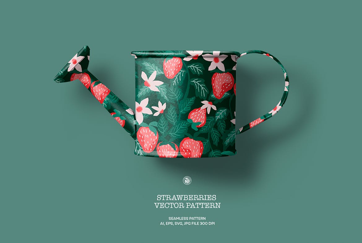 可爱的矢量草莓图案背景素材包（AI,EPS,JPG,SVG）