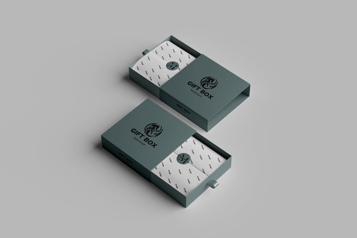 高端奢侈礼品盒PSD样机素材包