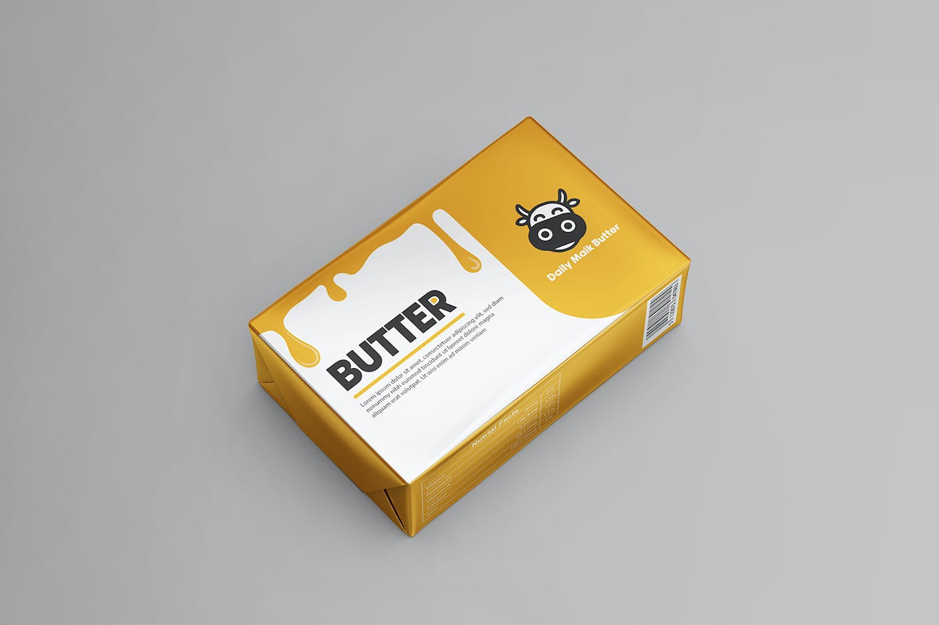 7个逼真有质感的3D黄油箔包装PSD模型素材