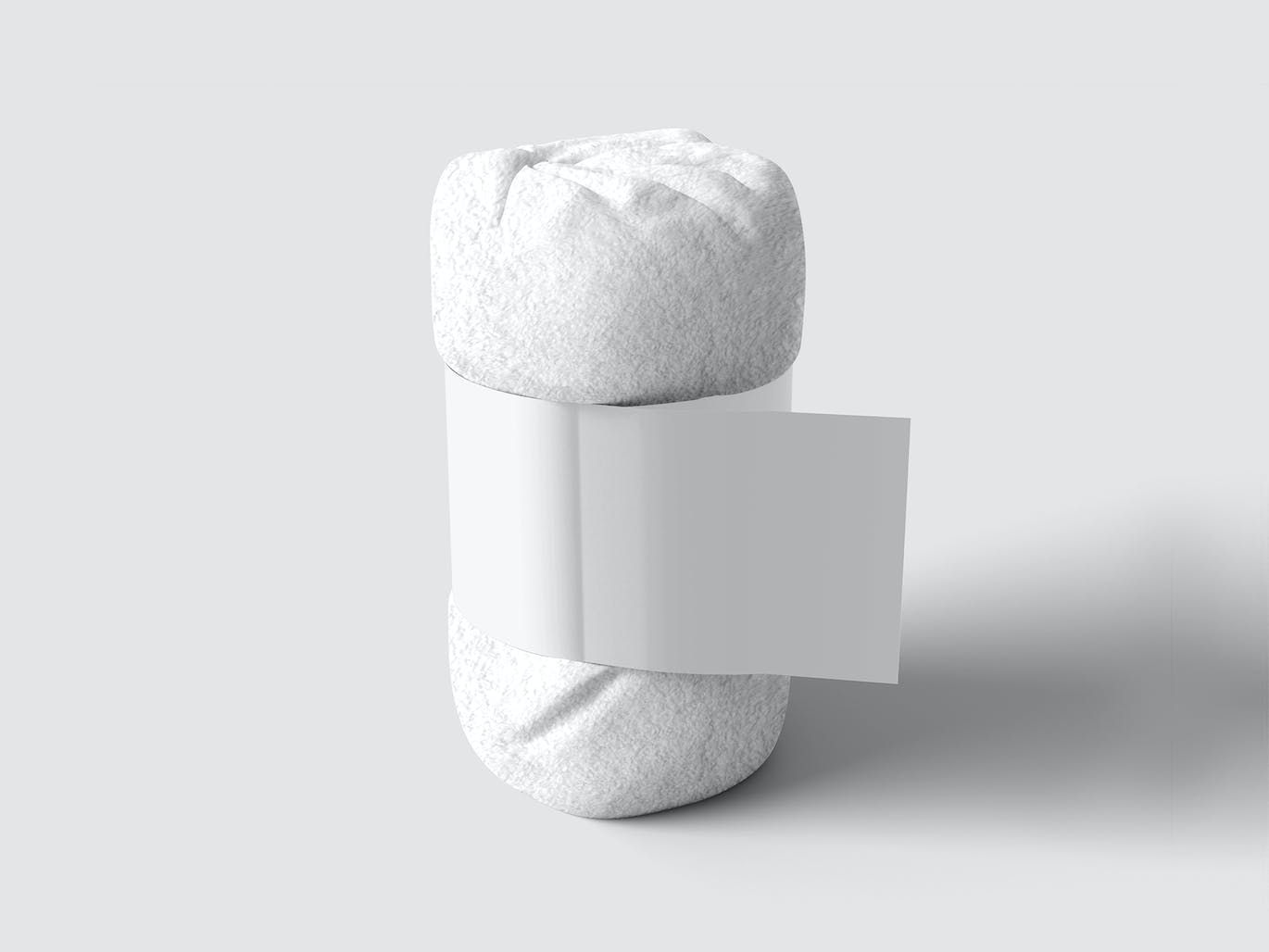 不同角度带标签折叠毯子PSD样机素材包