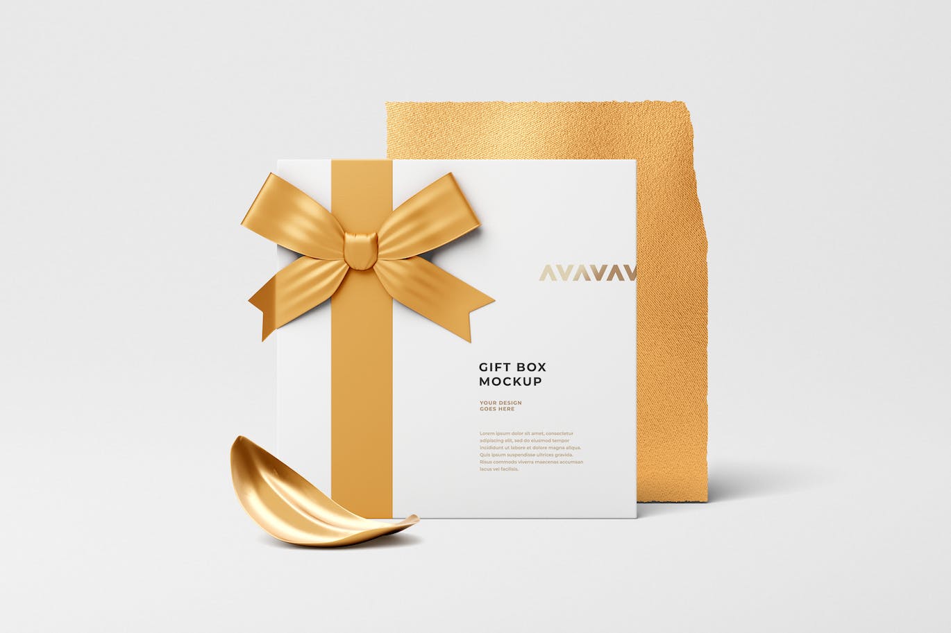 金色奢华礼品盒PSD样机素材包