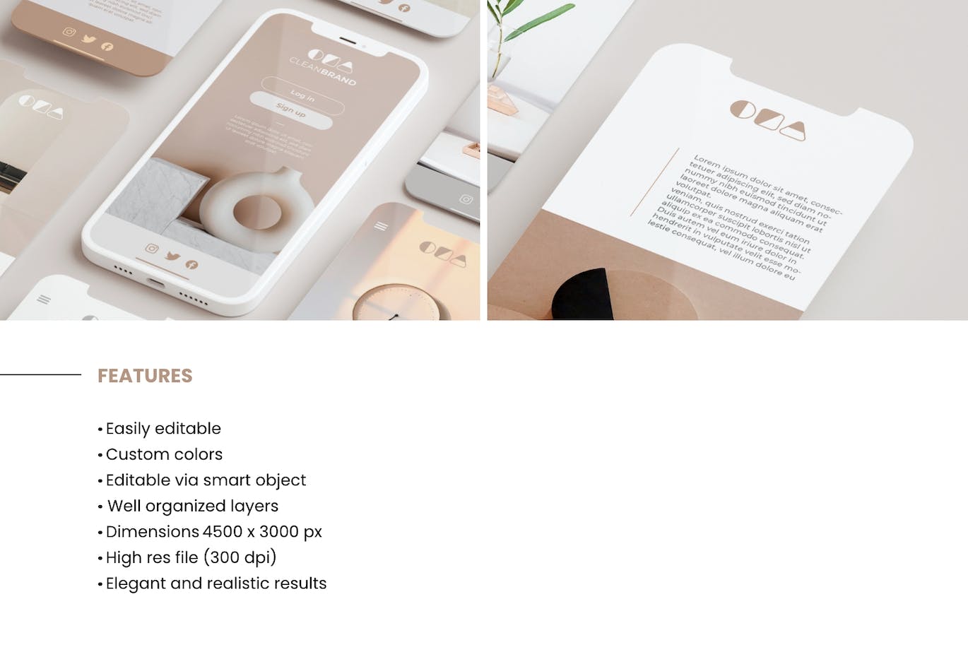 多种iPhone角度样机PSD素材包