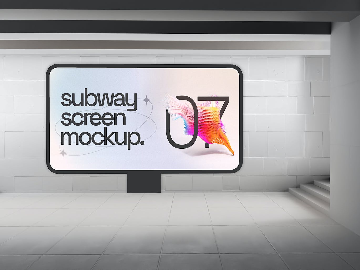 都市地铁广告屏PSD样机模型素材包-3 都市地铁广告屏PSD样机模型素材包