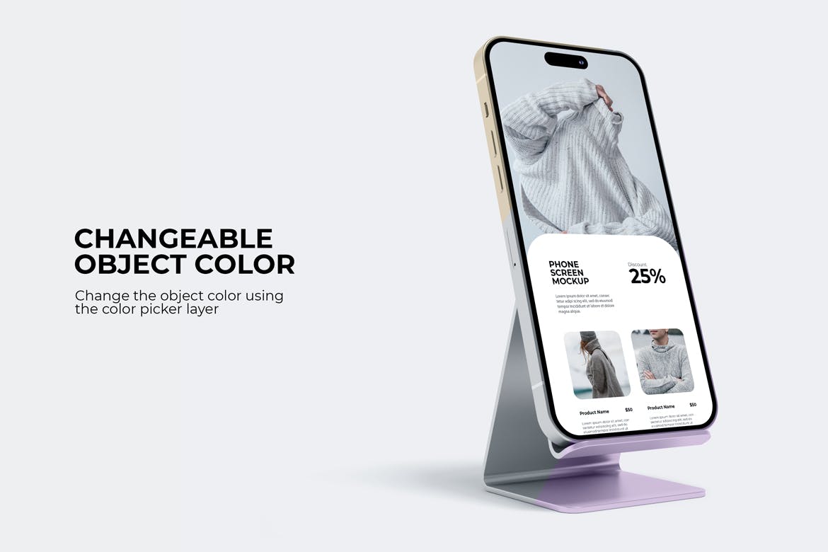 6个带手机支架的手机展示样机PSD素材