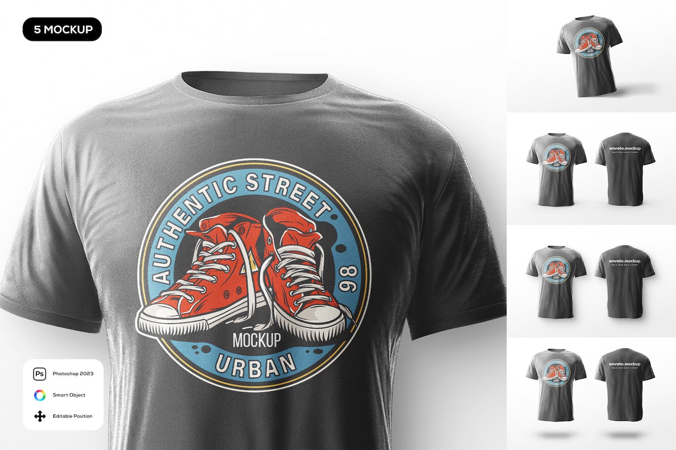 5款高品质男性T恤样机PSD素材包-1 5款高品质男性T恤样机PSD素材包