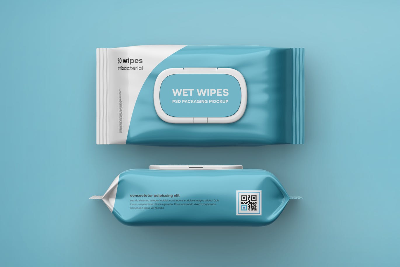 效果逼真的湿巾包装盒PSD样机素材