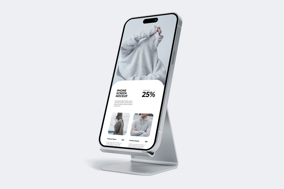 6个带手机支架的手机展示样机PSD素材